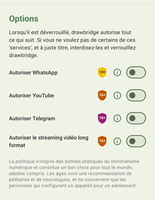 L’écran de configuration de drawbridge, montrant : Poison facultatif.